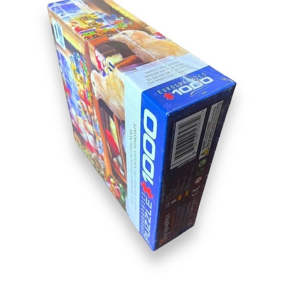 Eurographics Simon Treadwell 1000 PC Puzzle Santas Workshop Toy Train Cat Dog - Picture 10 of 10